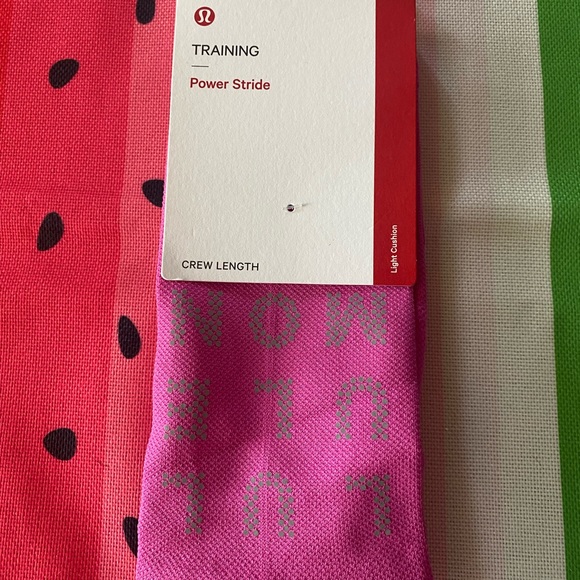lululemon athletica Accessories - NWT Lululemon Power Stride Crew Sock *Reflective*. Pink* Large